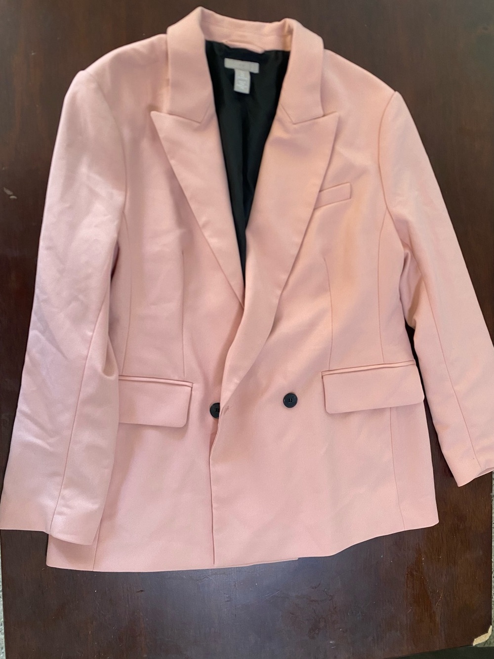 H&M Pale Pink Double-Breasted Blazer Size Large